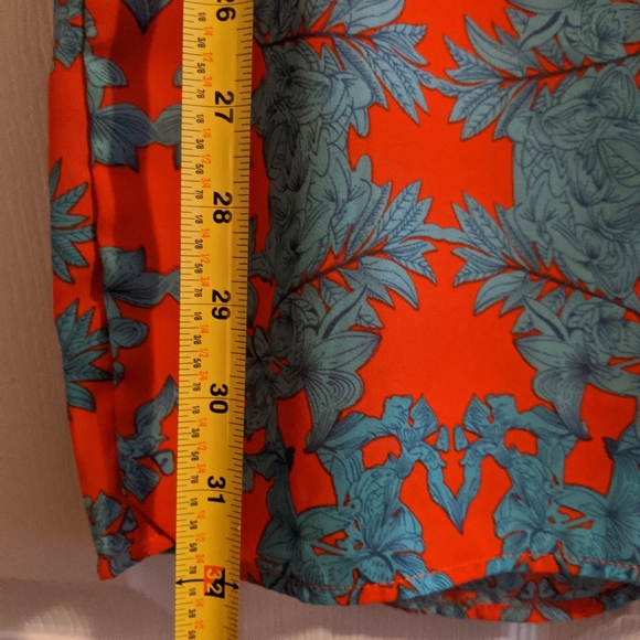 Blue & Orange Floral Rorschach Pattern Dress - Picture 4 of 6
